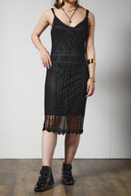 画像をギャラリービューアに読み込む, Black mesh camisole dress
