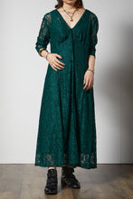 画像をギャラリービューアに読み込む, Lace Dark green dress
