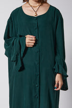 画像をギャラリービューアに読み込む, Darkgreen silk blouse
