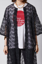 画像をギャラリービューアに読み込む, Black lace long cardigan
