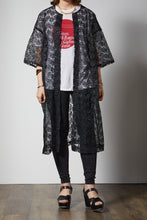画像をギャラリービューアに読み込む, Black lace long cardigan
