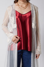画像をギャラリービューアに読み込む, Lace long white cardigan
